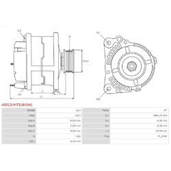 Alternátor AS-PL A5513(MITSUBISHI) - obr. 4