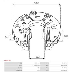 Usmerňovač alternátora AS-PL ARC0011 - obr. 2