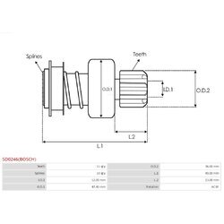 Voľnobežná prevodovka štartéra AS-PL SD0246(BOSCH) - obr. 3