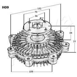 Spojka ventilátora chladenia ASHIKA 36-0H-H09 - obr. 2