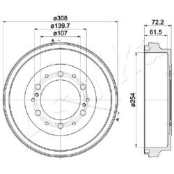 Brzdový bubon ASHIKA 56-02-225