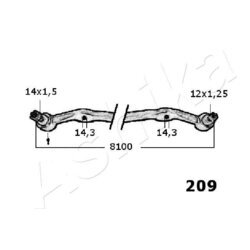 Spojovacia tyč riadenia ASHIKA 27-02-209 - obr. 1