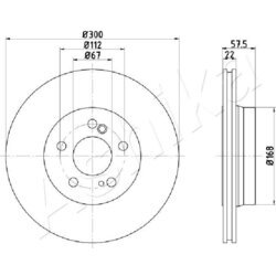 Brzdový kotúč ASHIKA 61-00-0517