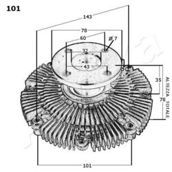 Spojka ventilátora chladenia ASHIKA 36-01-101 - obr. 2