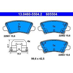 Sada brzdových platničiek kotúčovej brzdy ATE 13.0460-5504.2