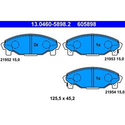 Sada brzdových platničiek kotúčovej brzdy ATE 13.0460-5898.2