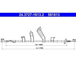 Ťažné lanko parkovacej brzdy ATE 24.3727-1613.2