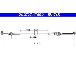 Ťažné lanko parkovacej brzdy ATE 24.3727-1745.2