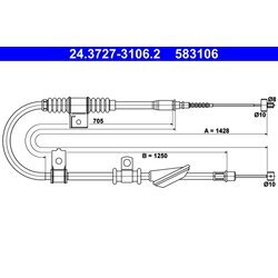 Ťažné lanko parkovacej brzdy ATE 24.3727-3106.2