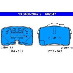 Sada brzdových platničiek kotúčovej brzdy ATE 13.0460-2847.2