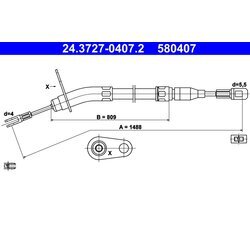 Ťažné lanko parkovacej brzdy ATE 24.3727-0407.2