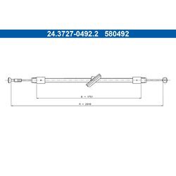 Ťažné lanko parkovacej brzdy ATE 24.3727-0492.2