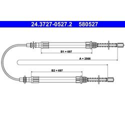Ťažné lanko parkovacej brzdy ATE 24.3727-0527.2