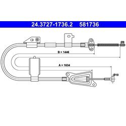 Ťažné lanko parkovacej brzdy ATE 24.3727-1736.2