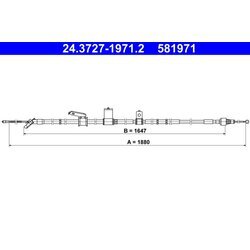 Ťažné lanko parkovacej brzdy ATE 24.3727-1971.2