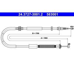 Ťažné lanko parkovacej brzdy ATE 24.3727-3001.2