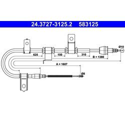 Ťažné lanko parkovacej brzdy ATE 24.3727-3125.2