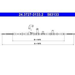 Ťažné lanko parkovacej brzdy ATE 24.3727-3133.2