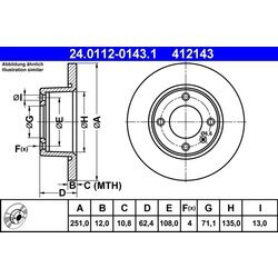 Brzdový kotúč ATE 24.0112-0143.1