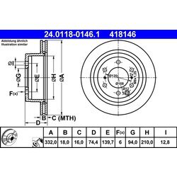 Brzdový kotúč ATE 24.0118-0146.1