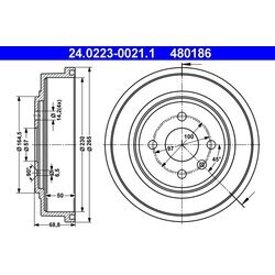 Brzdový bubon ATE 24.0223-0021.1