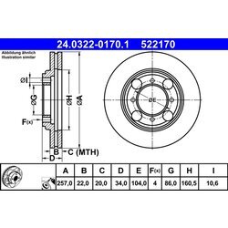 Brzdový kotúč ATE 24.0322-0170.1