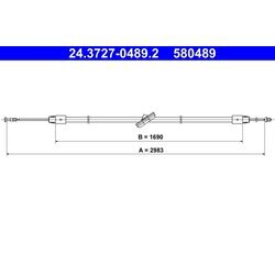 Ťažné lanko parkovacej brzdy ATE 24.3727-0489.2
