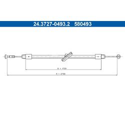 Ťažné lanko parkovacej brzdy ATE 24.3727-0493.2