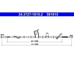 Ťažné lanko parkovacej brzdy ATE 24.3727-1615.2