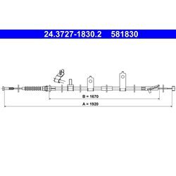 Ťažné lanko parkovacej brzdy ATE 24.3727-1830.2