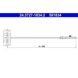 Ťažné lanko parkovacej brzdy ATE 24.3727-1834.2
