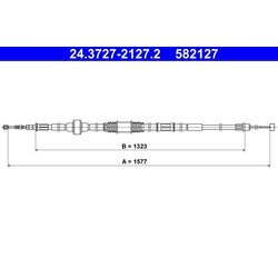 Ťažné lanko parkovacej brzdy ATE 24.3727-2127.2