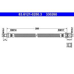 Brzdová hadica ATE 83.6121-0250.3