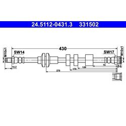 Brzdová hadica ATE 24.5112-0431.3