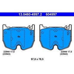 Sada brzdových platničiek kotúčovej brzdy ATE 13.0460-4997.2