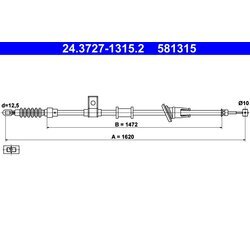 Ťažné lanko parkovacej brzdy ATE 24.3727-1315.2