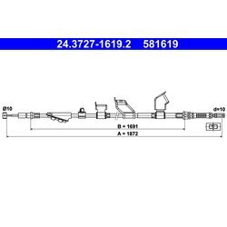 Ťažné lanko parkovacej brzdy ATE 24.3727-1619.2