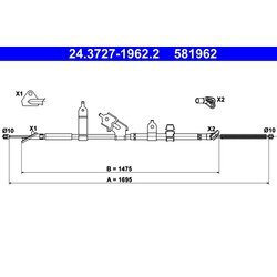 Ťažné lanko parkovacej brzdy ATE 24.3727-1962.2
