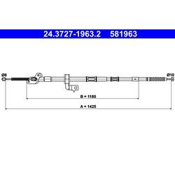 Ťažné lanko parkovacej brzdy ATE 24.3727-1963.2