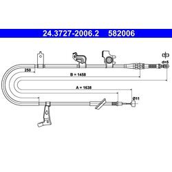 Ťažné lanko parkovacej brzdy ATE 24.3727-2006.2