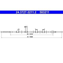 Ťažné lanko parkovacej brzdy ATE 24.3727-3211.2