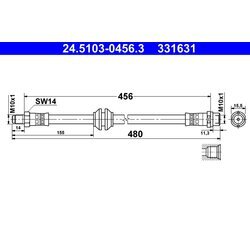 Brzdová hadica ATE 24.5103-0456.3