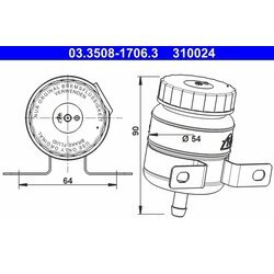 Vyrovnávacia nádobka na brzdovú kvapalinu ATE 03.3508-1706.3