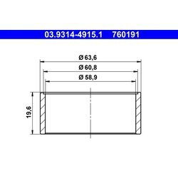 Montážny krúžok, prachovka (brzdový strmeň) ATE 03.9314-4915.1