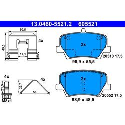 Sada brzdových platničiek kotúčovej brzdy ATE 13.0460-5521.2