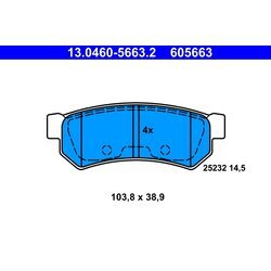 Sada brzdových platničiek kotúčovej brzdy ATE 13.0460-5663.2