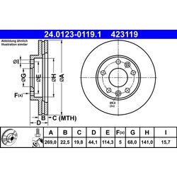 Brzdový kotúč ATE 24.0123-0119.1