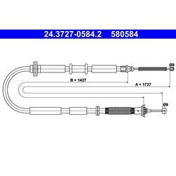 Ťažné lanko parkovacej brzdy ATE 24.3727-0584.2