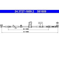 Ťažné lanko parkovacej brzdy ATE 24.3727-1609.2