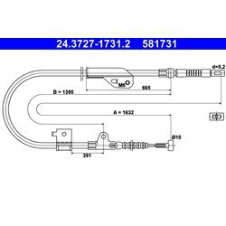 Ťažné lanko parkovacej brzdy ATE 24.3727-1731.2